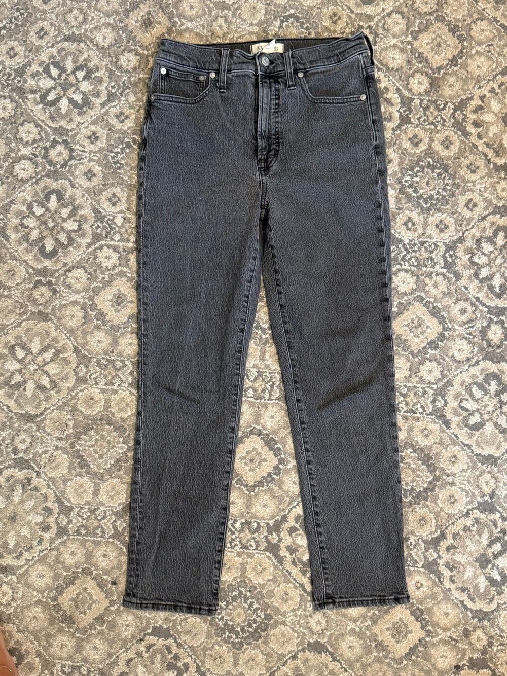 Madewell Perfect Vintage Jean Womens 27 Black High Rise Tapered Denim Jeans